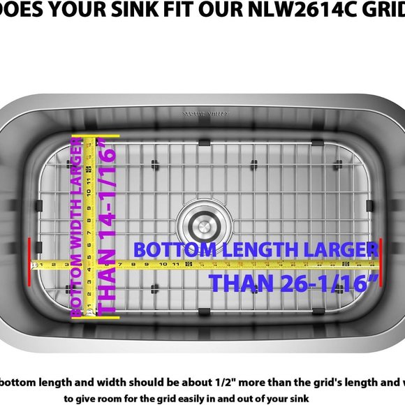 Serene Valley Sink Protector Basin 26-1/16" x 14-1/16" Stainless Steel NLW2614C - Picture 3 of 11